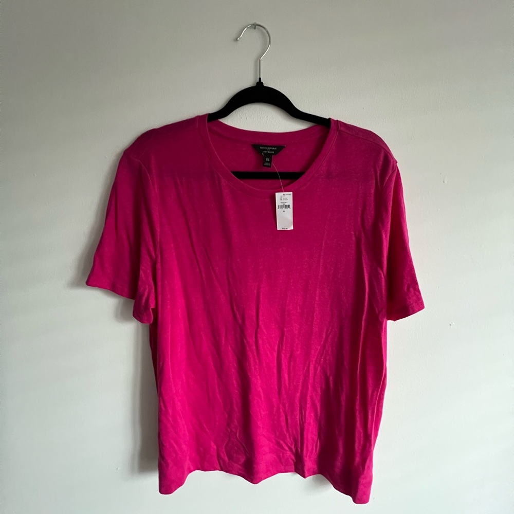 Banana Republic New Linen Blend Raspberry Tank with Tags - Picture 2 of 3